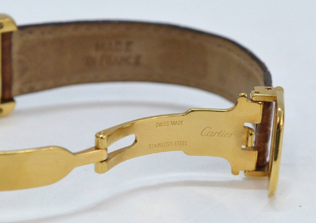 [fui] 美品 Cartier カルティエ マストタンク ヴェルメイユ W1013654 レディース 腕時計 2415 SV925 レザー 箱 ギャランティ付の画像5