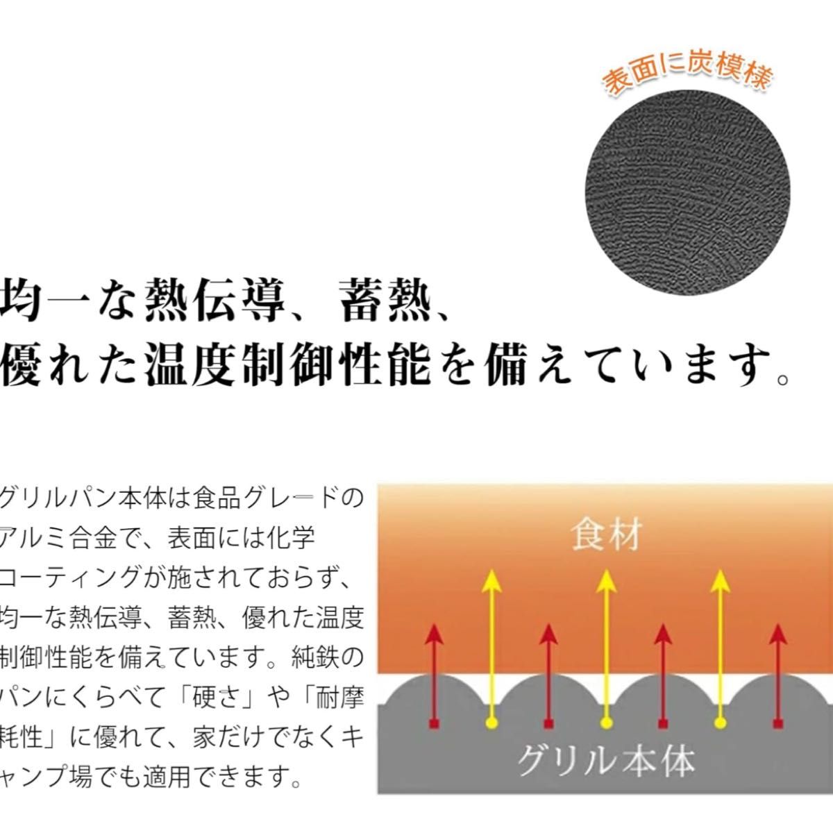 グリルパン　グリドルパン　フライパン軽量　33cm 直火　ガス　IH バーベキュー アウトドア　自宅　調理器具