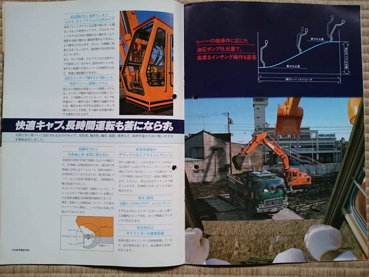 【旧車 バックホー 日立油圧ショベル UH06-5 UH07-5　カタログ2冊セット】_画像7