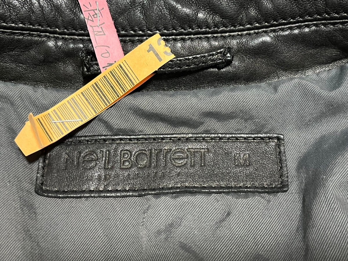 NEIL BARRETT ニールバレット レザー テーラード ジャケット サイズM 黒 ブラック Mの画像8