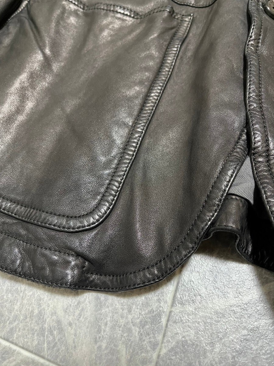 NEIL BARRETT ニールバレット レザー テーラード ジャケット サイズM 黒 ブラック Mの画像5