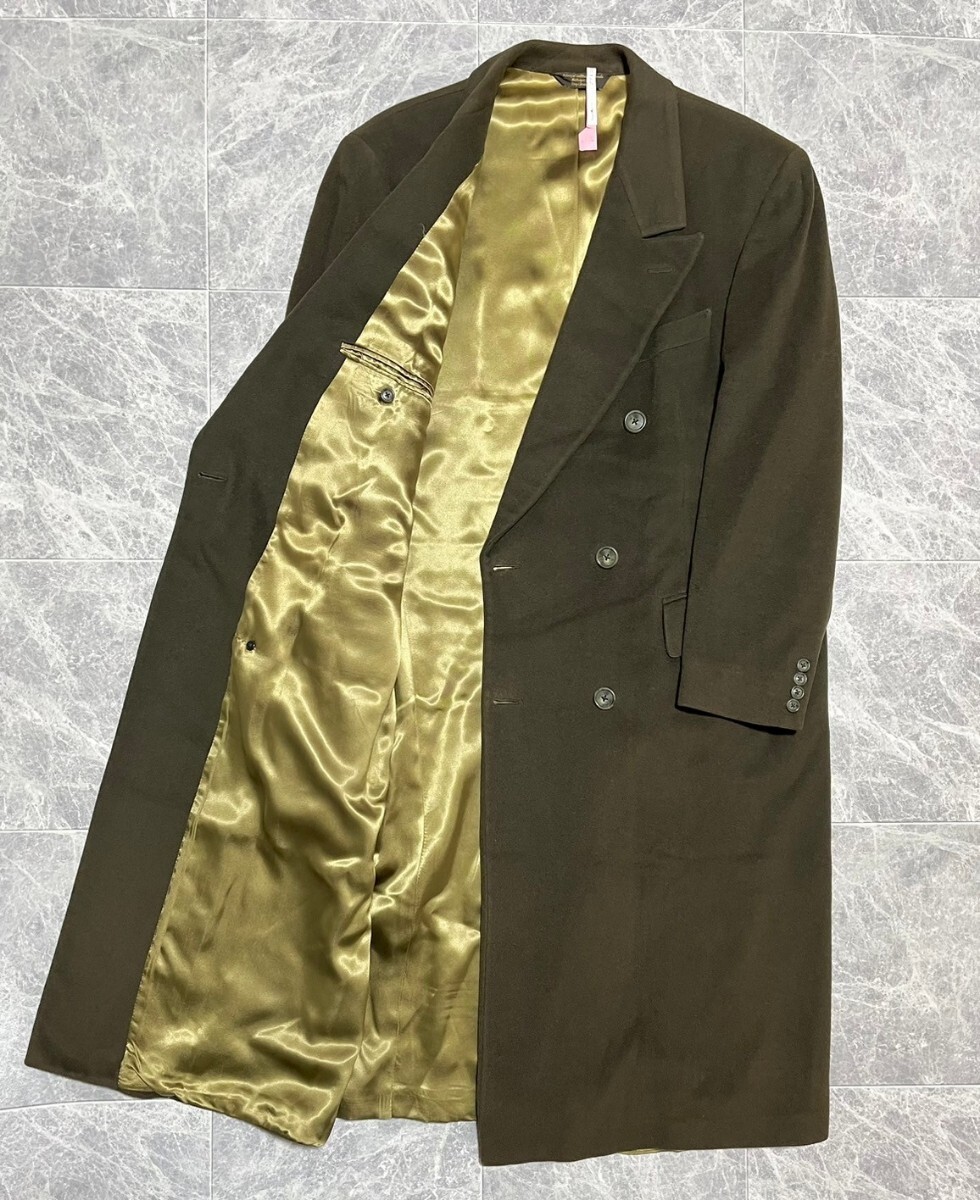 BURBERRY Vintage バーバリー　ヴィンテージ　ダブルブレスト　100%　ピュアカシミヤ ピークドラペル チェスター ロング コート　サイズ40R