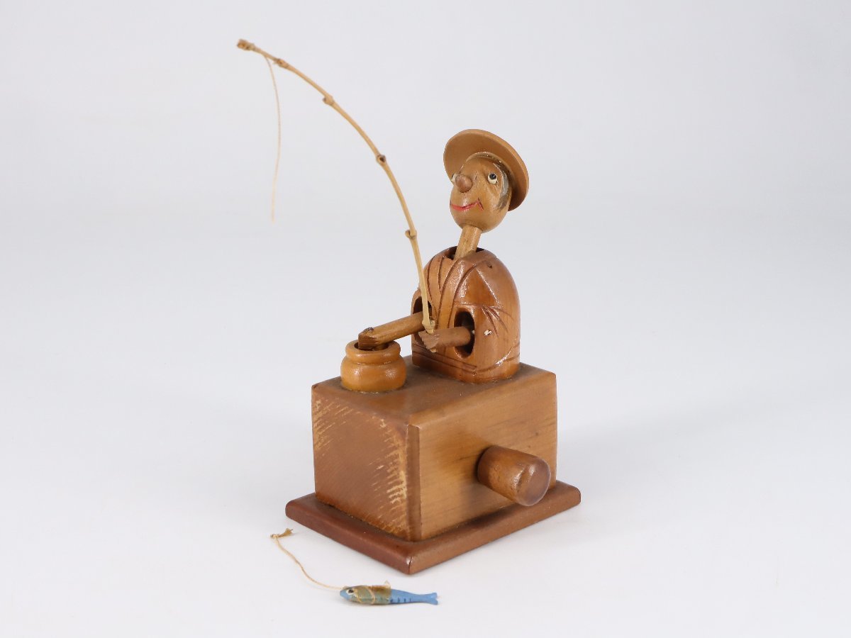 郷土玩具 神戸人形 KOBE DOLL 魚釣り 変わり型 からくり人形 民芸 伝統工芸 風俗人形 オブジェの画像1