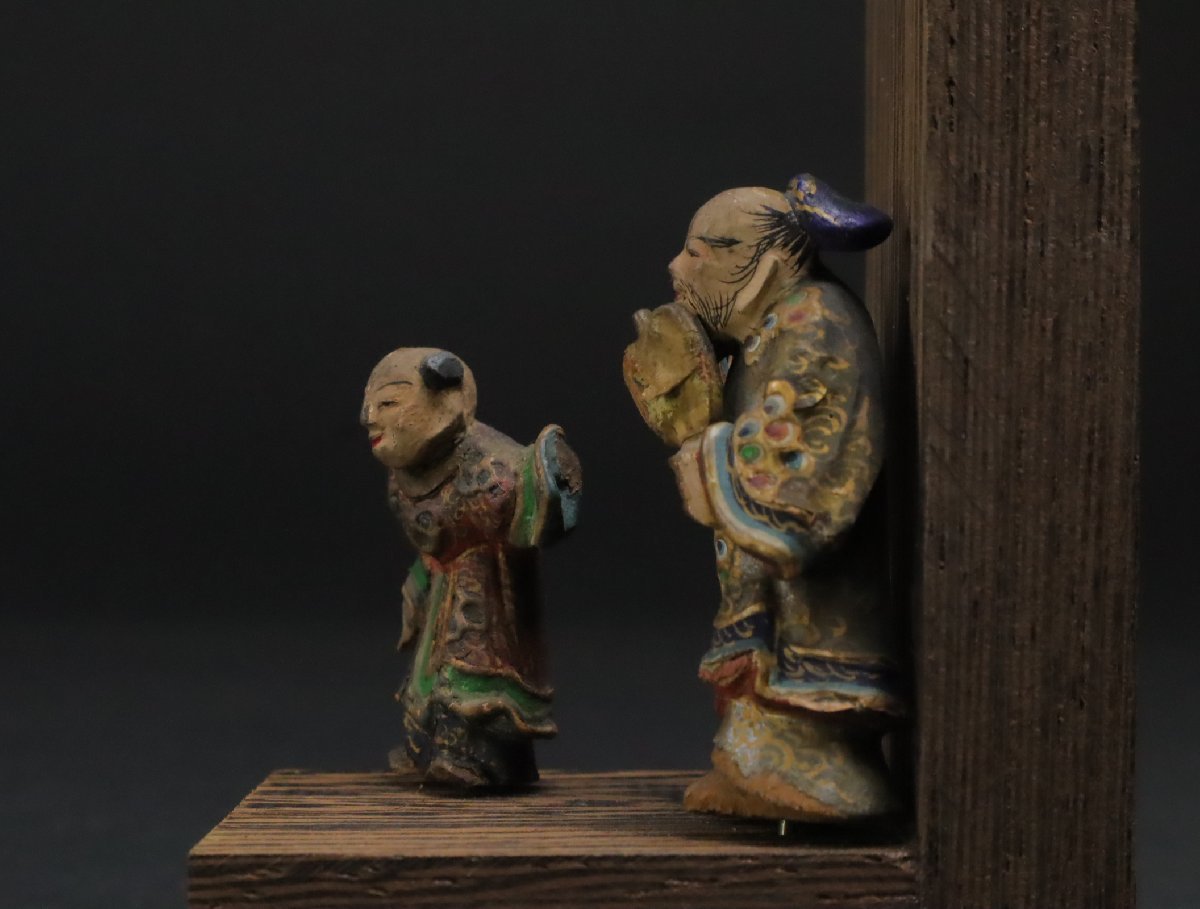 時代木彫 彩色 中国 舞人形 精密彫刻 置物_画像9