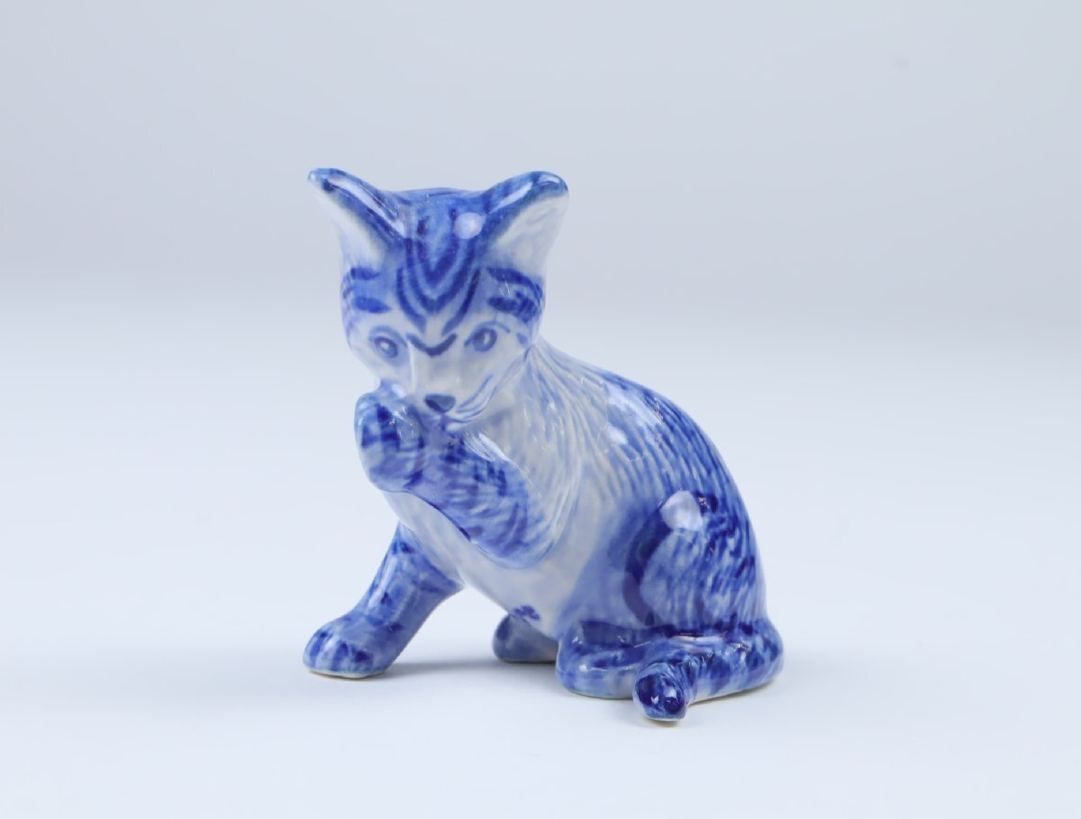 デルフト Delft 猫 3匹 フィギュリン オランダの画像3