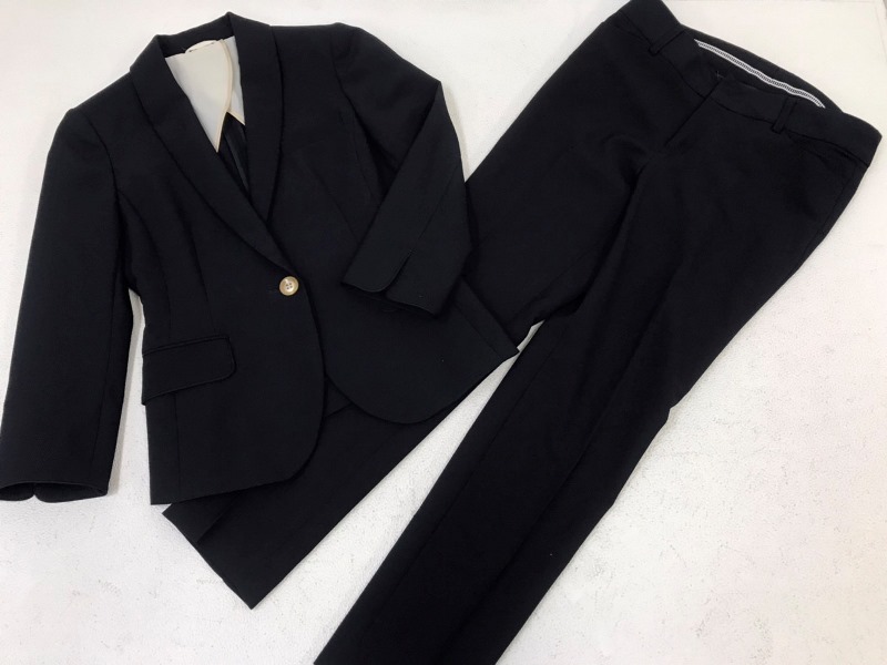 2277　【　Perfect suit Factory　】　セットアップスーツ　/　ジャケット・パンツ　サイズ:7　 色：ネイビー_画像1