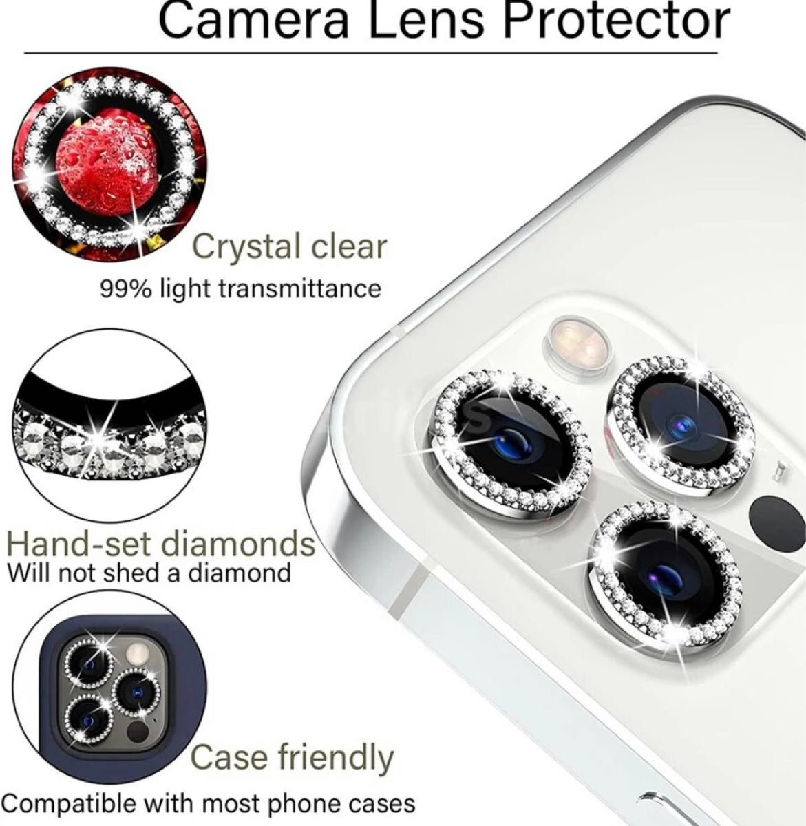 iPhone14/14plus カメラ保護フィルム スマホカメラレンズ ガラスレンズ保護カバー 全面保護 ゴールド二眼 ケース
