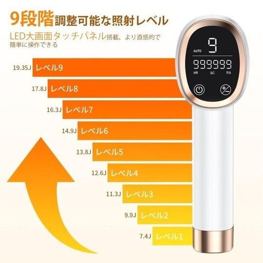 無痛脱毛 家庭用脱毛器 大画面タッチパネル 3in1多機能 光脱毛器 髭 顔 脇 vio対応