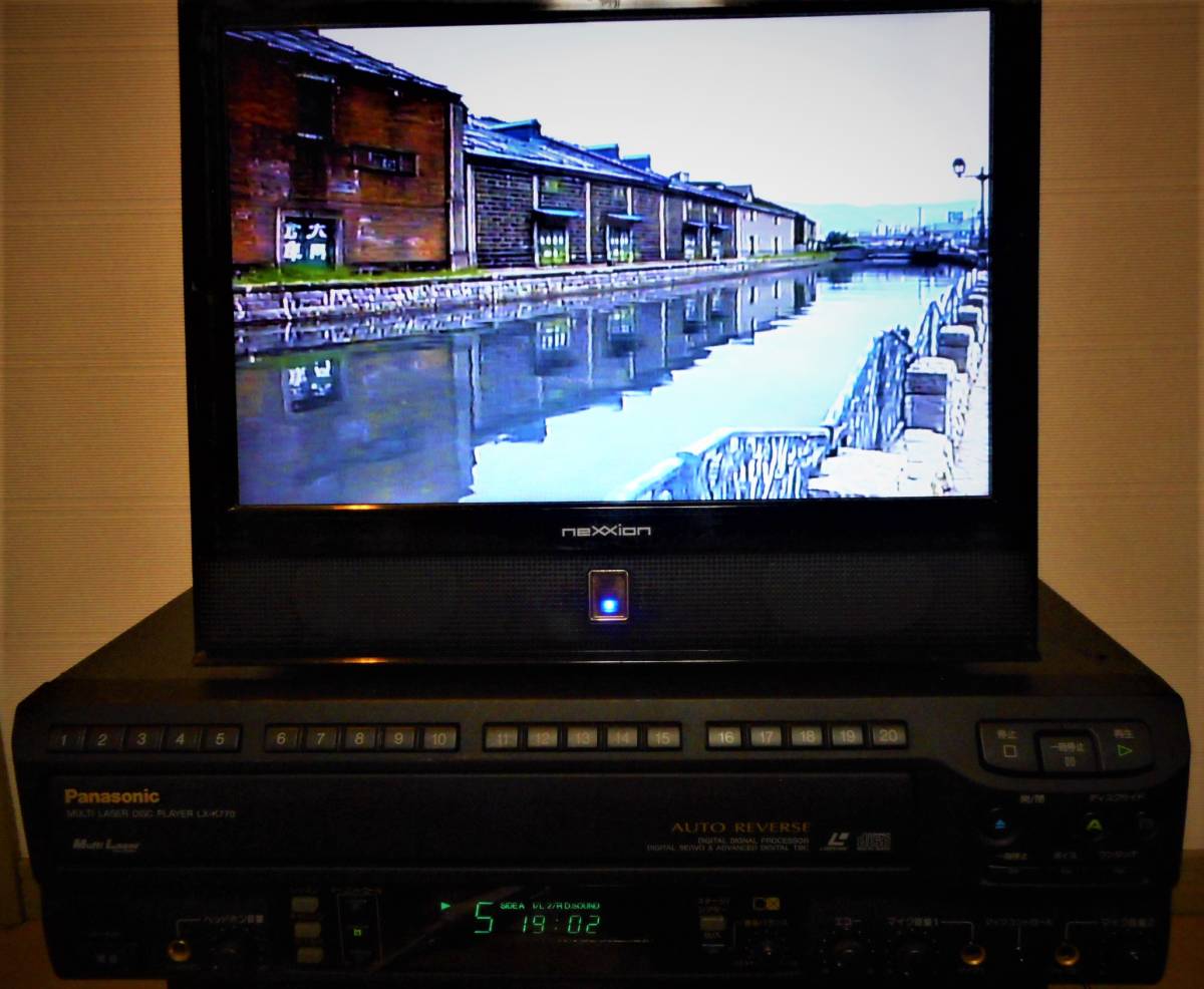 【美品】Panasonic パナソニック LX-K770 整備動作品 両面再生機 カラオケレーザーディスクプレーヤー 代替リモコン付※管理AL552bvの画像3