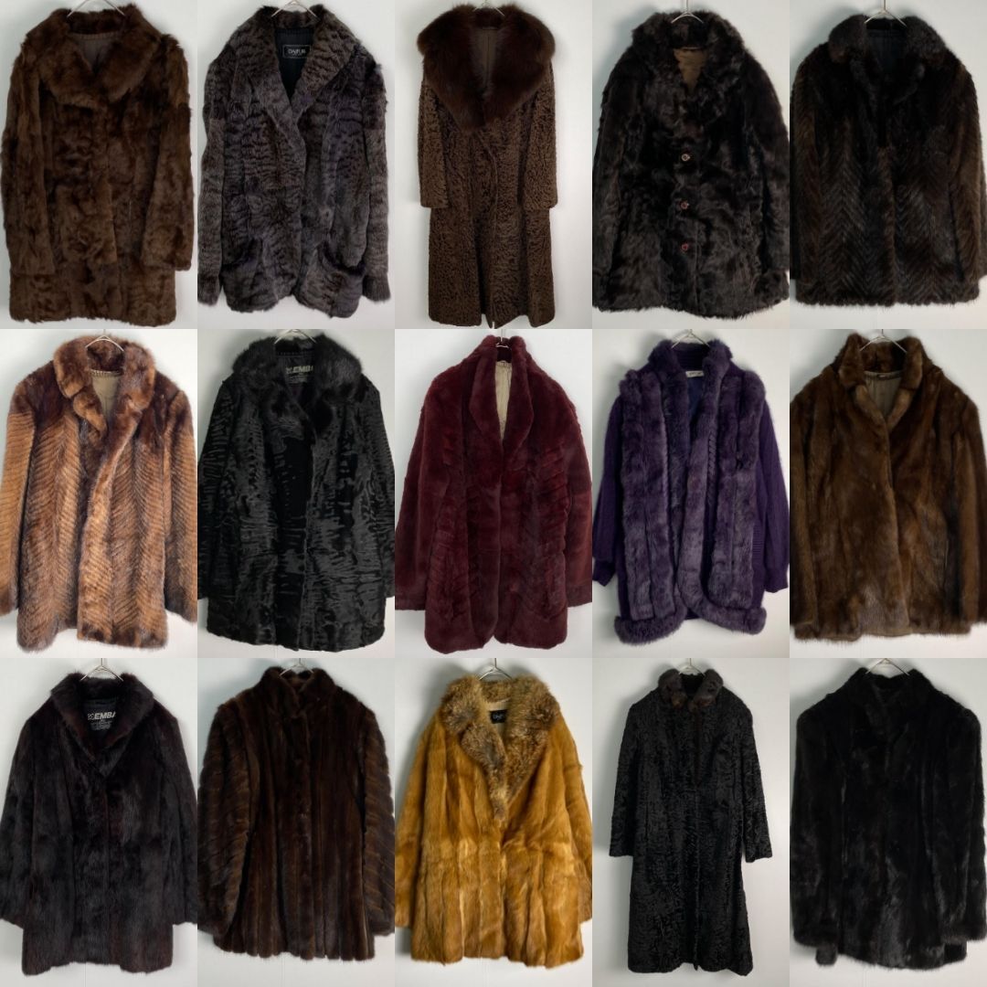 【毛皮　ファーコート　15着セット　福袋　古着　まとめ　EMBA　ミンク　フォックス　柄　SAI-FUR DAIFUR ロング丈　シェアード　奇抜】_画像1