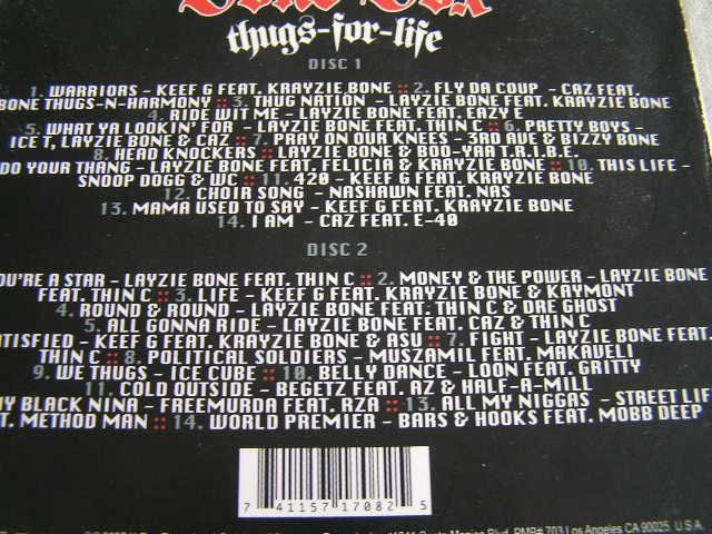 【HR401】《Bone Box / thugs-for-life》Krayzie / Layzie / Bizzy Bone / Ice Cube / Eazy-E 他 - 2CDの画像2