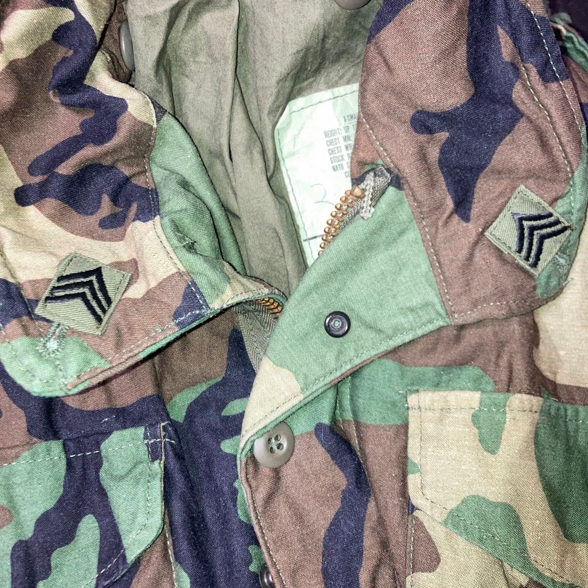 米軍実物　米軍放出品　M65フィールドジャケット 迷彩 ミリタリー ミリタリージャケット 古着 ウッドランドカモ 米軍xs-s