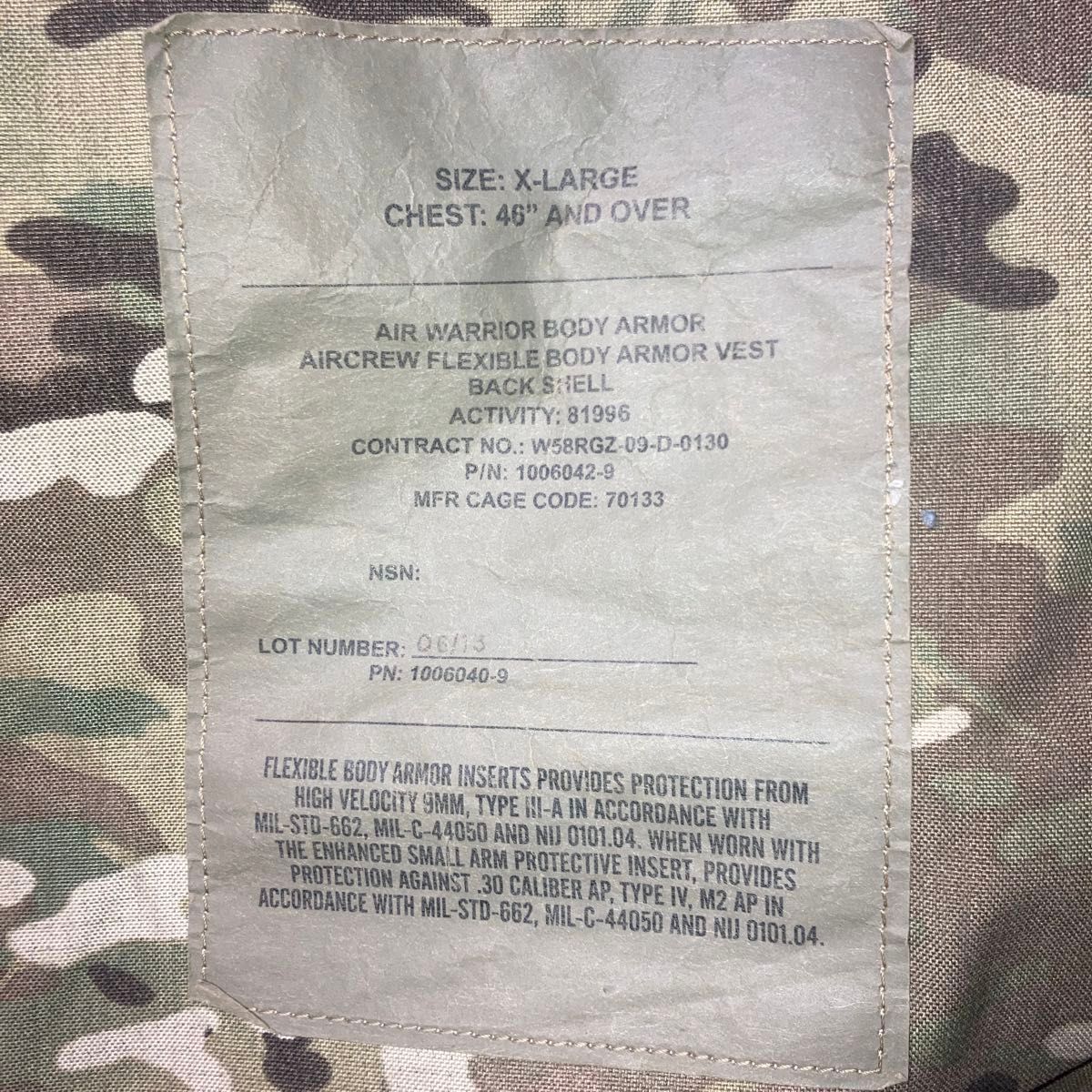 米軍実物 米軍放出品 エアクルー ボディーアーマー ベスト OEF 米軍実物 米軍放出品 エアクルー ボディーアーマー ベスト OEF