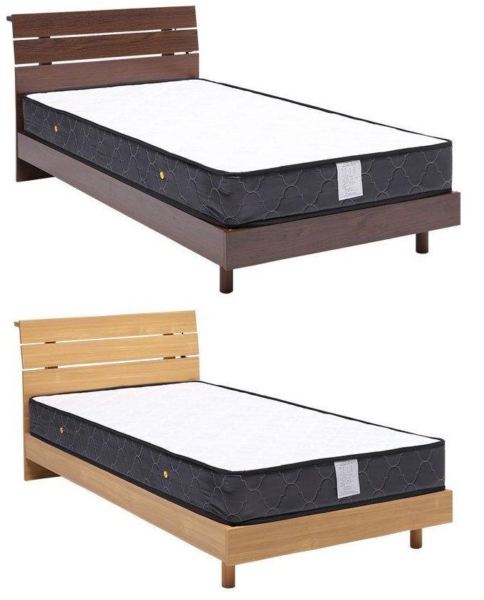 シングルベッド コンセント付き ナチュラル　ブラウン　木製ベッド シングル フレームのみ レッグタイプ