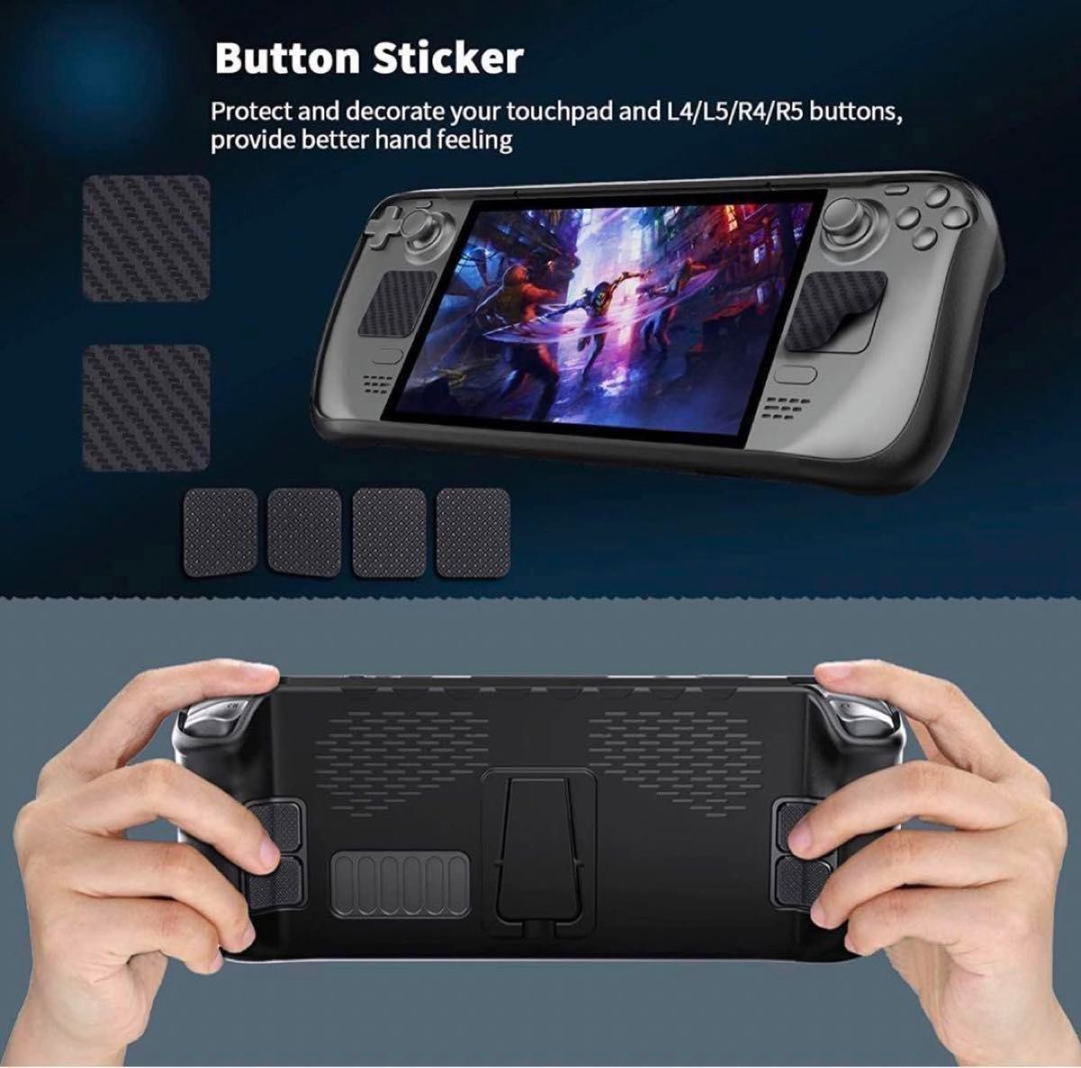 ゲームコンソールケーススチームデッキカバー TPU ソフトシェル冷却ベルト スタンド機能付き 全面保護  Steam Deck