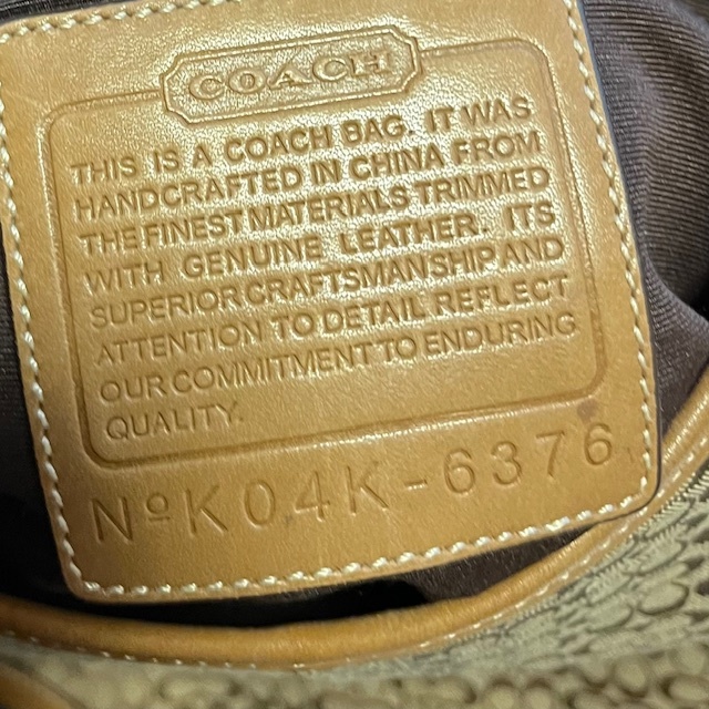 COACH　ショルダーバッグ　ミニシグネチャー　ベージュ　　6376　