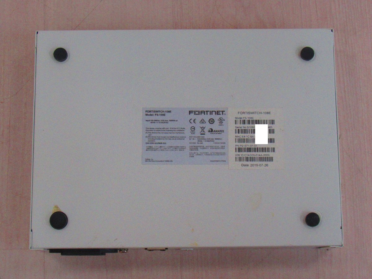 ▲Ω XY 15069# 保証有 Fortinet【 FS-108E 】FortiSwitch-108E 通電確認のみ 領収書発行可能・祝10000取引突破!!_画像5