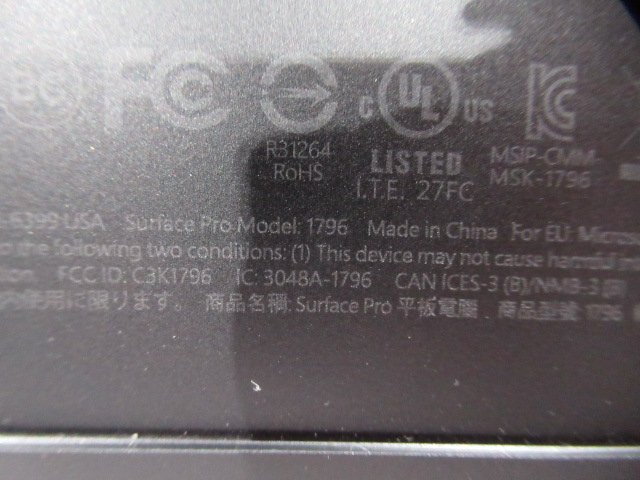 01008 Ω 新TNPC 0074m 保証有 MicroSoft Surface Pro 6 Model:1796 【 Win10 Home / i5-8350U / 8.00GB / SSD:256GB 】箱付の画像6