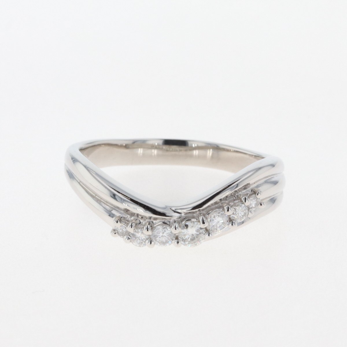 メレダイヤ デザインリング プラチナ 指輪 リング 19.5号 Pt900 ダイヤモンド メンズ 【中古】