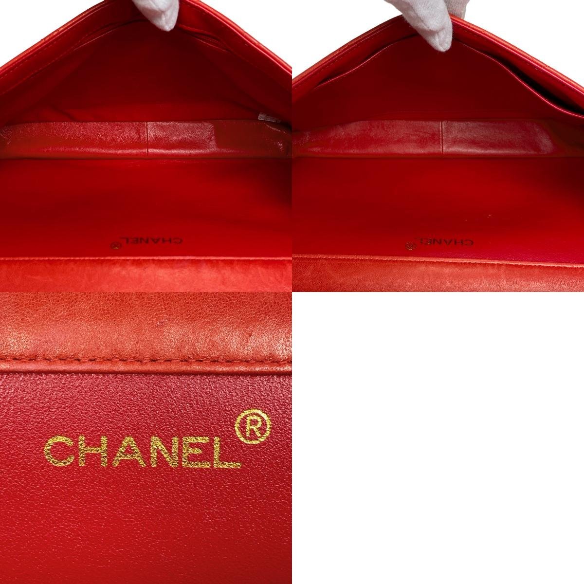 シャネル CHANEL ココマーク チェーン ショルダーバッグ ダブルフェイス マトラッセ ショルダーバッグ レザー レッド レディース 【中古】_バイセル 14172_10