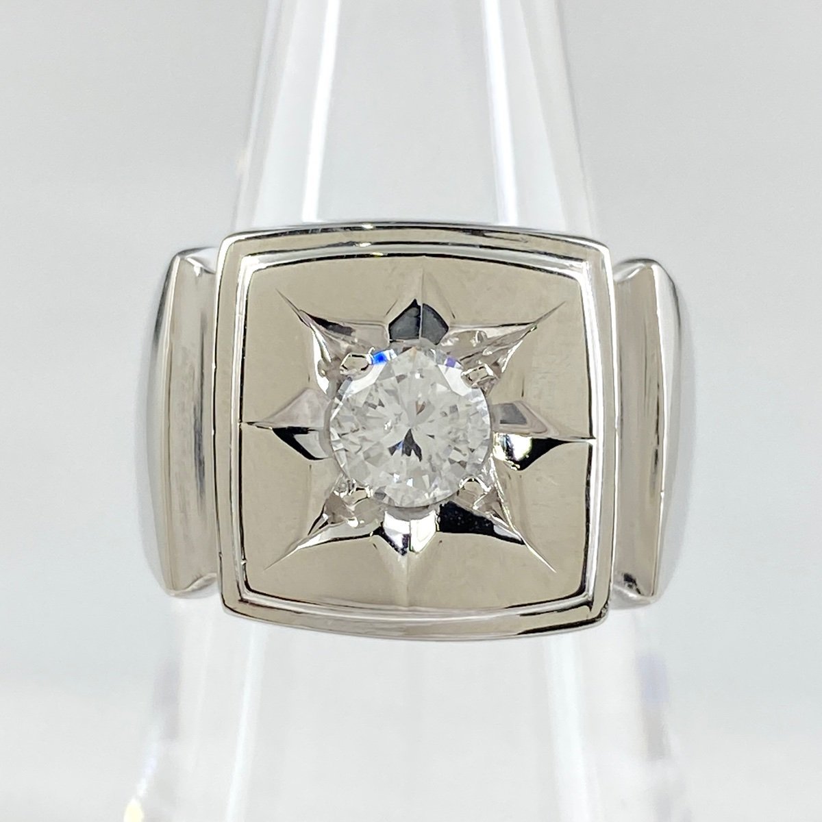 ダイアモンド デザインリング プラチナ 指輪 リング 15.5号 Pt900 ダイヤモンド レディース 【中古】