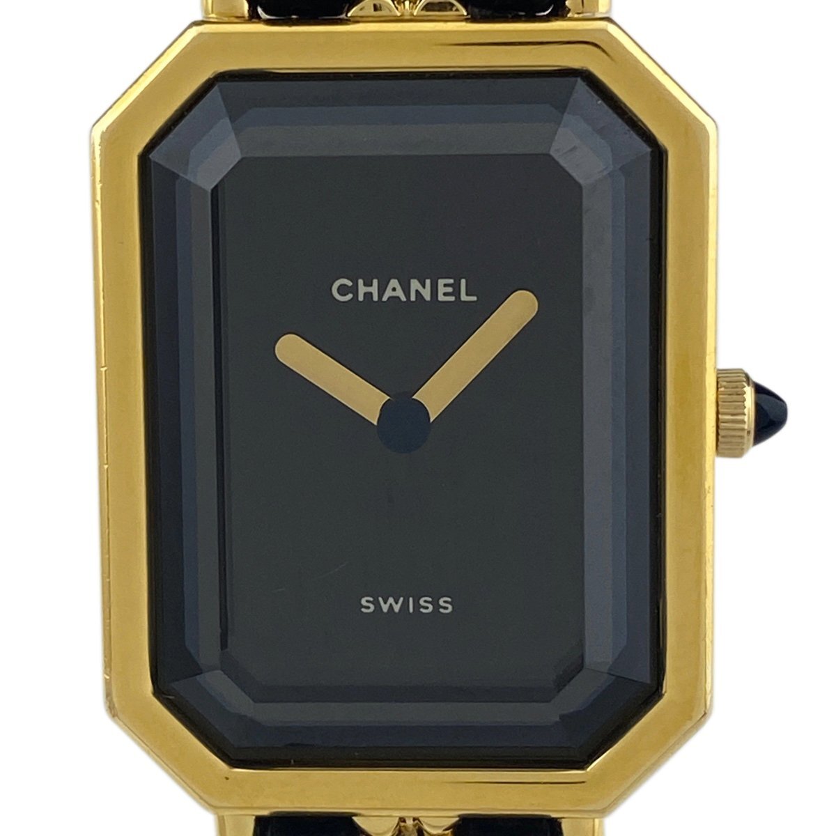 シャネル CHANEL プルミエール XLサイズ H0001 腕時計 SS レザー ブラック クォーツ ブラック レディース 【中古】_バイセル 14150_1