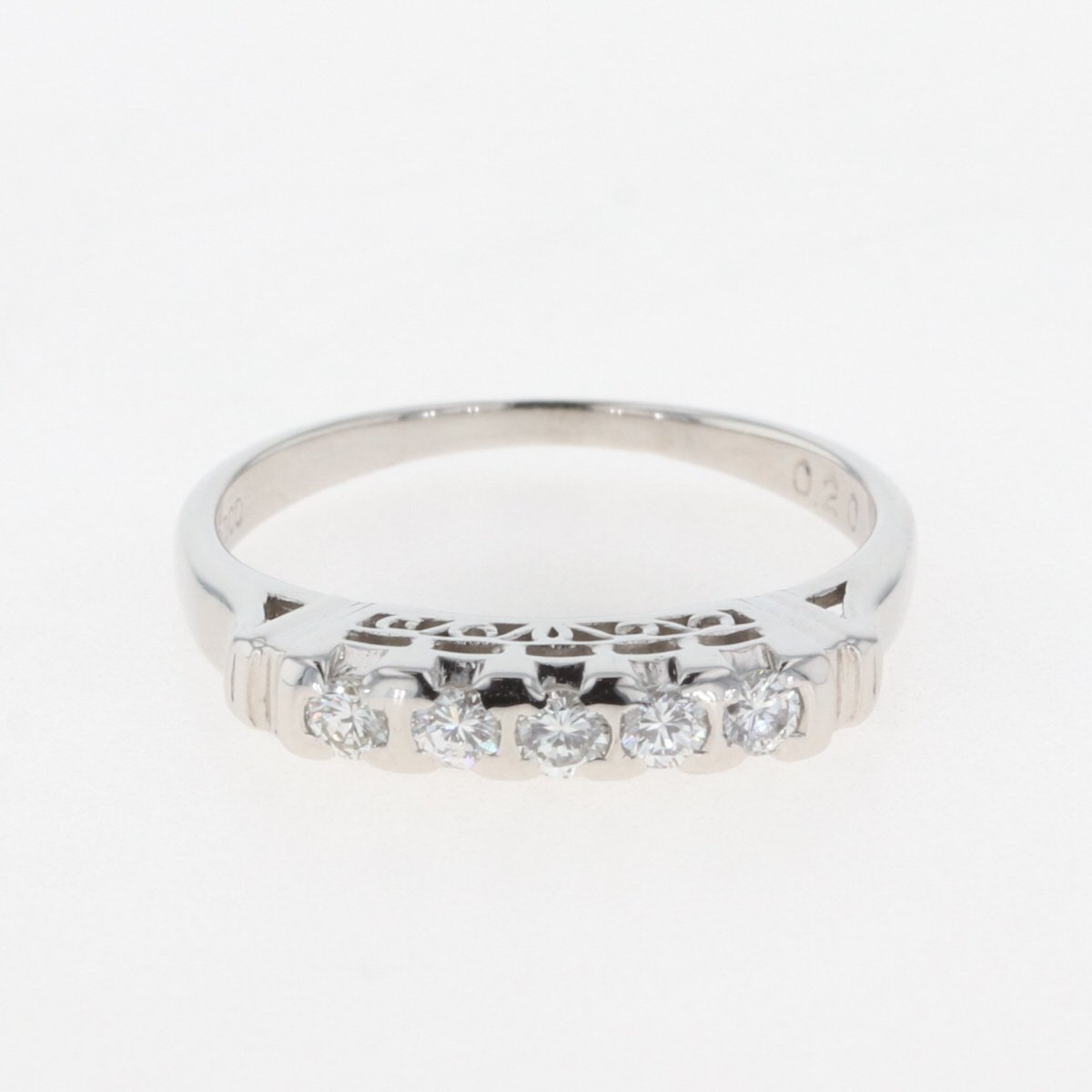 メレダイヤ デザインリング プラチナ 指輪 リング 10号 Pt900 ダイヤモンド レディース 【中古】_バイセル 14157_1