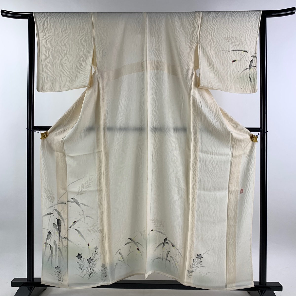  tsukesage length 157.5cm sleeve length 64.5cm M single .. comfort person atelier ..... bokashi silver . cream silk excellent article [ used ]