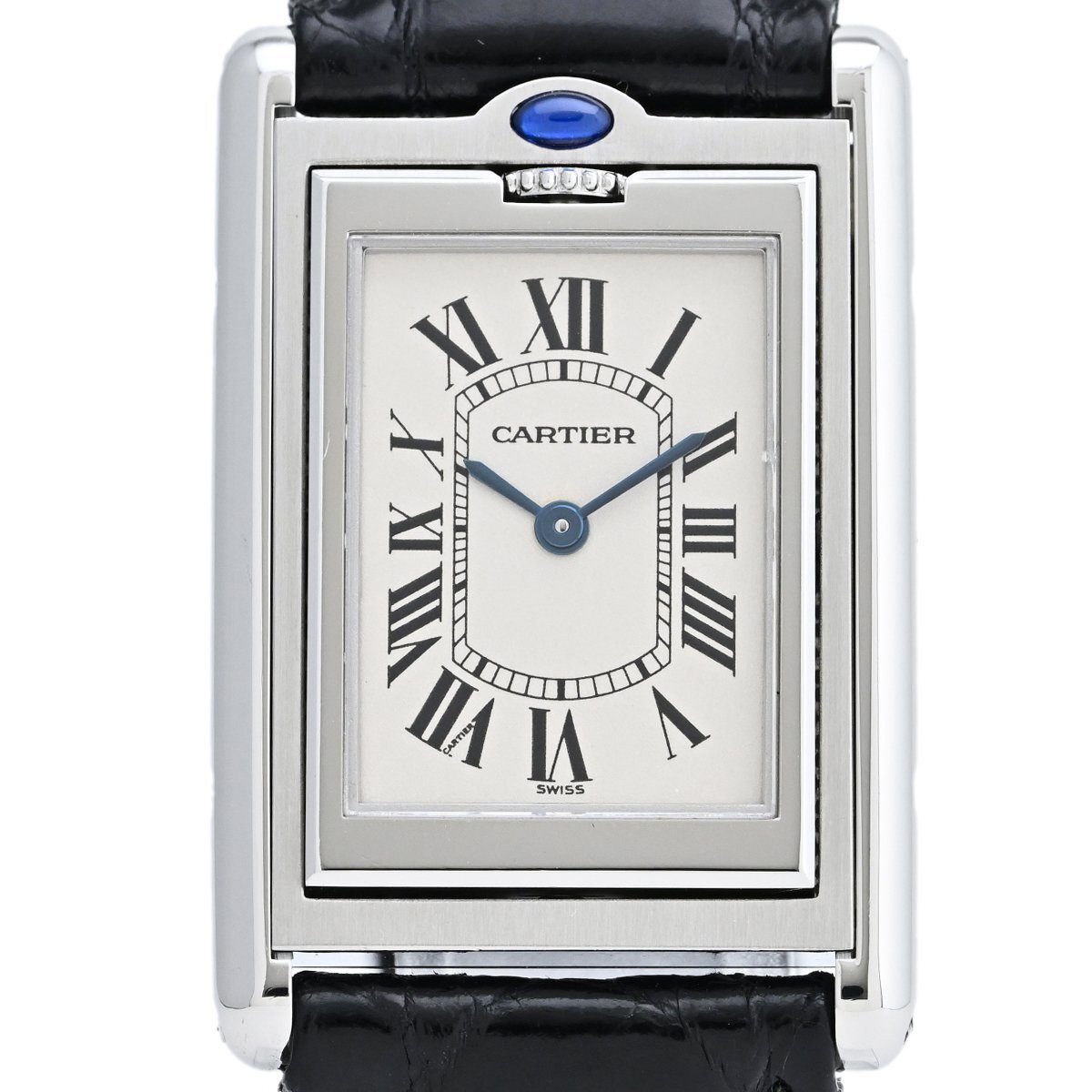 Cartier Cartier Tank Bascurant MM W1011258 Watch SS Кожаный кварц слоновой кости [Используется]