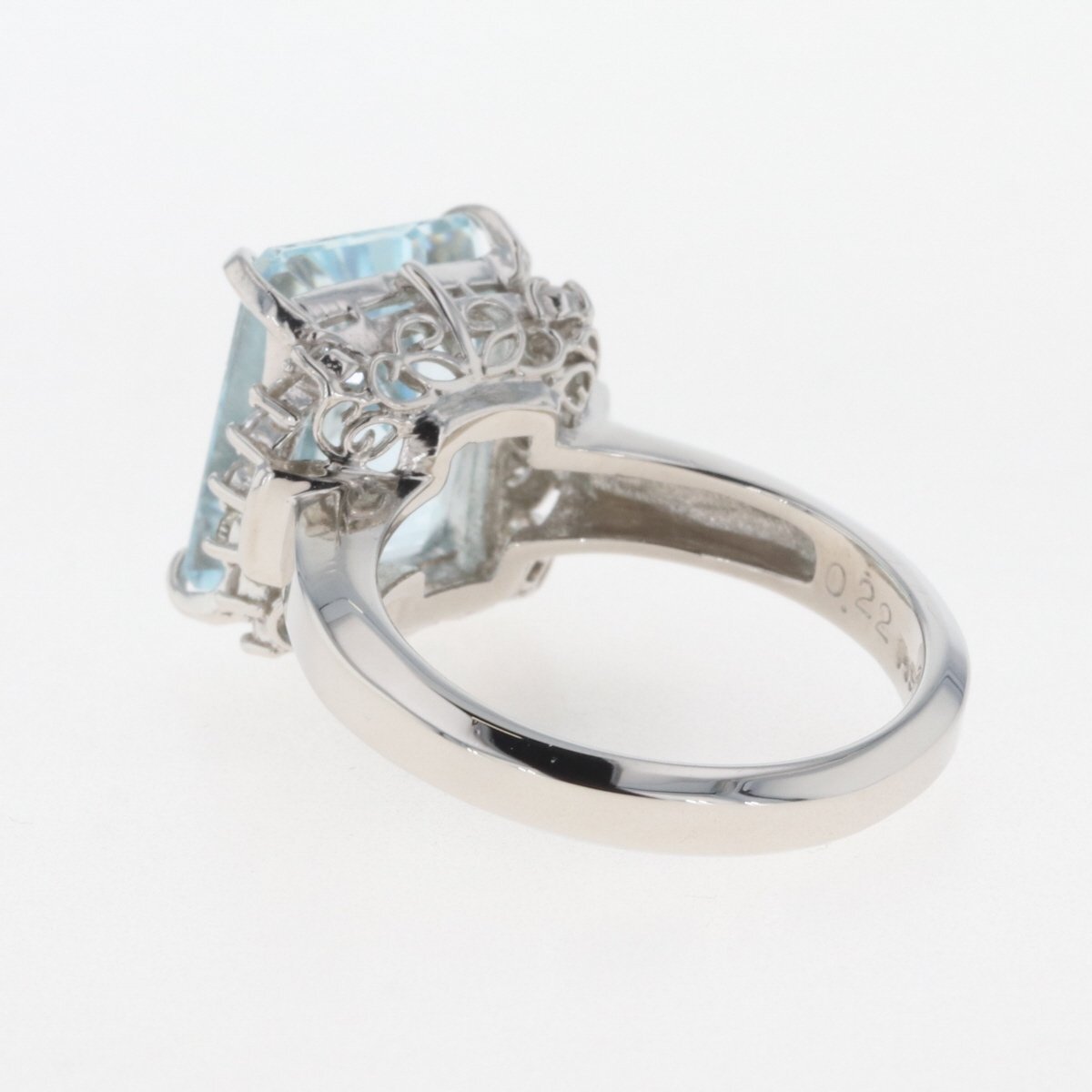 аквамарин te The Yinling g платина кольцо mere кольцо с бриллиантом 12 номер Pt900 аквамарин бриллиант женский [ б/у ]