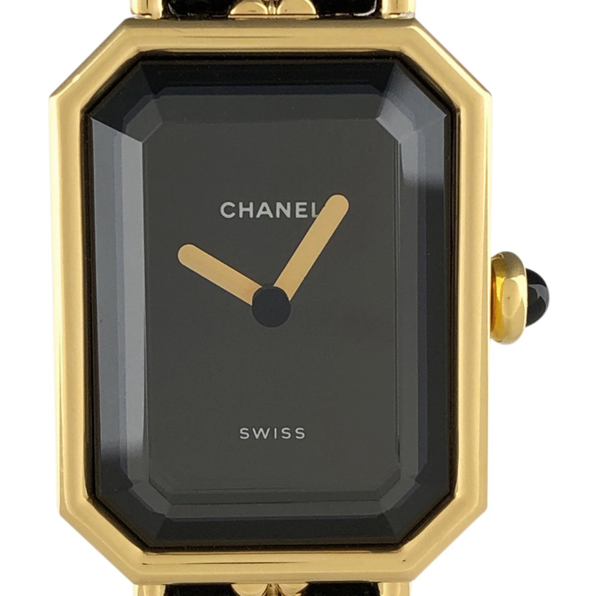  Chanel CHANEL Premiere M size H0001 wristwatch SS leather quartz black lady's [ used ]