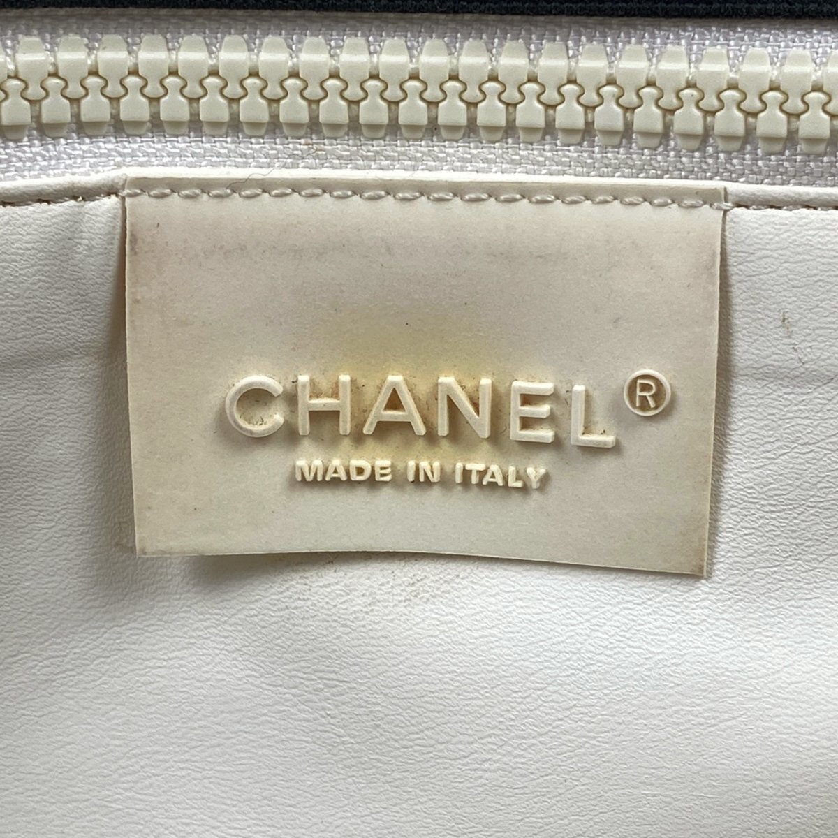 【ジャンク品】シャネル CHANEL ココマーク トートバッグ スポーツライン ラケット刺繍 キャンバス ブラック ホワイト【中古】_バイセル 14171_7