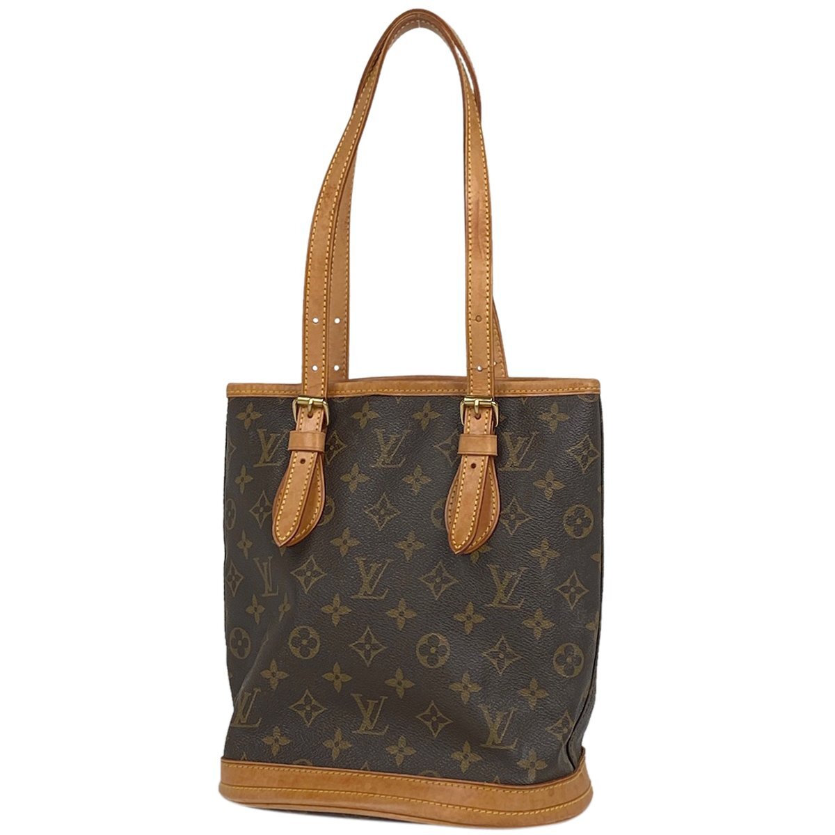 【ジャンク品】ルイ・ヴィトン Louis Vuitton プチ バケット PM バケツ型 トートバッグ モノグラム ブラウン M42238 レディース 【中古】_バイセル 14171_1