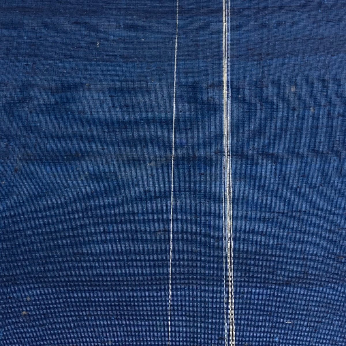 反物 秀品 紬 縞 藍色 正絹 【中古】_バイセル 14138_2