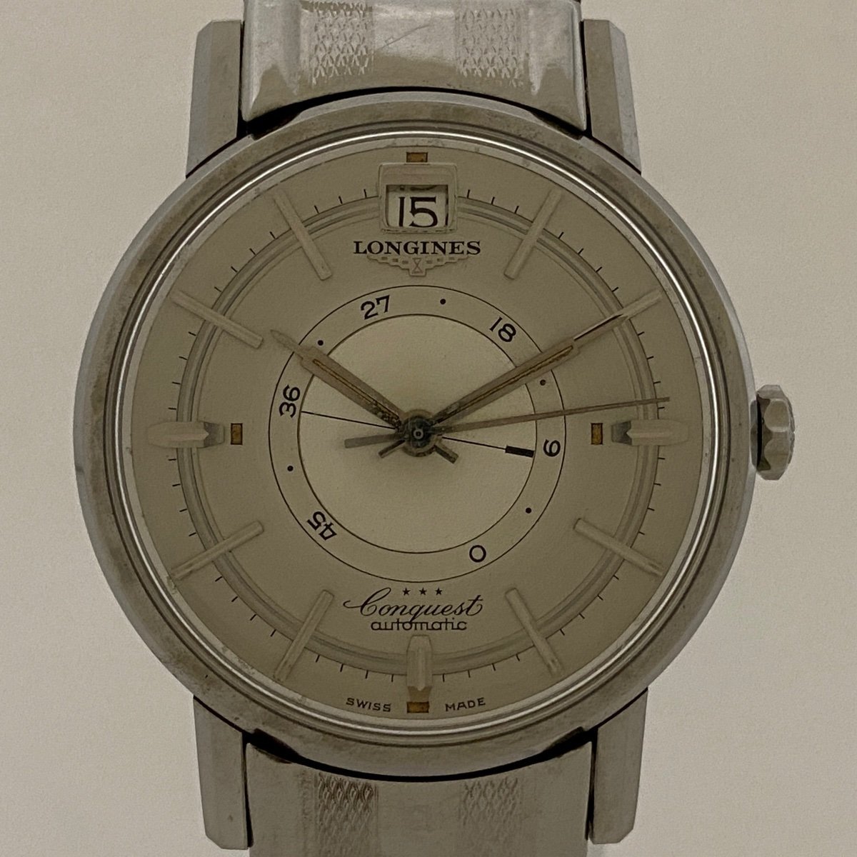 【ジャンク品】ロンジン LONGINES 希少 コンクエスト ヘリテージ セントラル パワーリザーブ 腕時計 自動巻き 【中古】の画像1