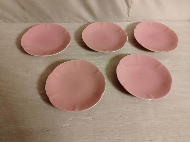 送料無料 ピンク色の小皿5枚の画像1