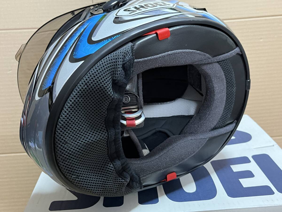 SHOEI　７４　X-TWELVE　DAIJIRO　シルバー　ブルー　TC-６　ヘルメット　L サイズ　限定　銀　青　ミラー シールド　大治郎 X-１２　美品_画像6