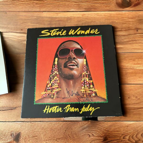 Stevie Wonders tea Be * wonder with autograph LP record free shipping 