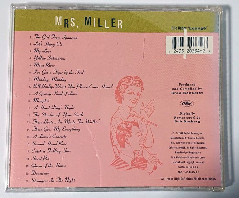 ラウンジ【Capitol CDP 7243 5 20334 2 3】Mrs. Miller／Ultra-Lounge- Wild, Cool & Swingin' の画像2