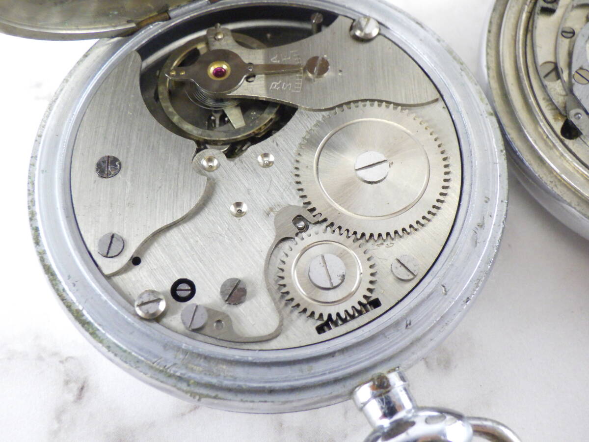 稼働品 LEMANIA MOERIS LEONIDAS レマニア モーリス ストップウォッチ 懐中時計 まとめて スモセコ 商館時計 手巻き アンティーク 206の画像6