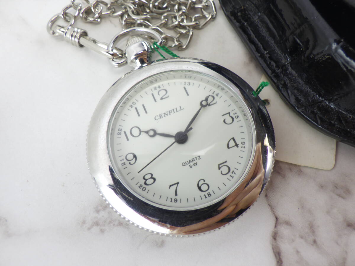 クオーツ 懐中時計 まとめて ケース付き 鎖 スモセコ アンティーク ビンテージ 時計 208の画像7