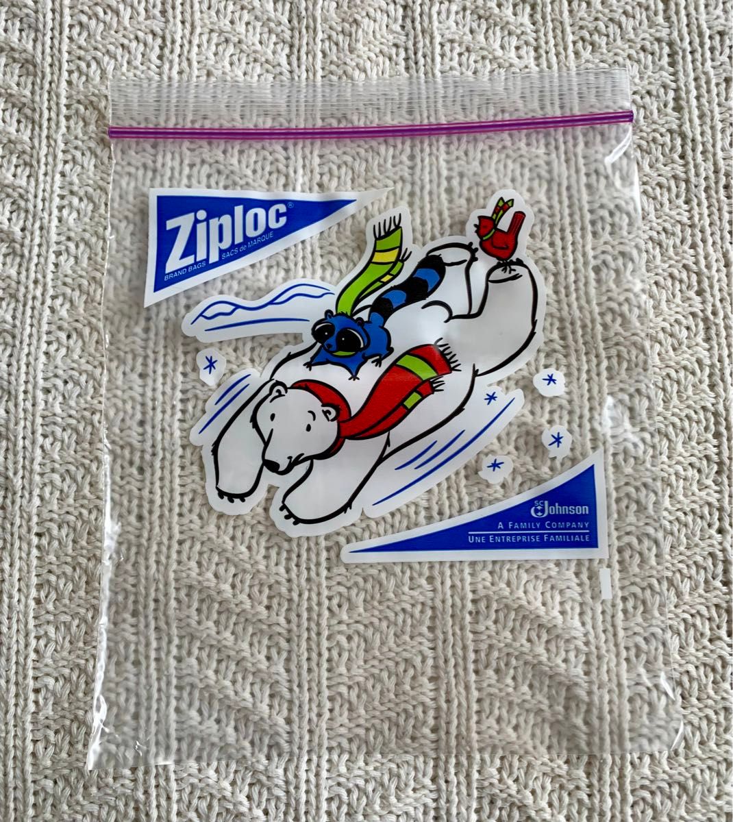 ZIPLOC ストーレージバッグ　絵（柄）付き　約22×18cm  3種　計　２５枚