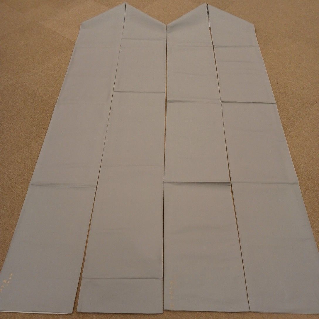袋帯　2本　正絹　淡いグレー　シルク　帯　厚手生地　リメイク　ハンドメイド　まとめ売り　処分価格