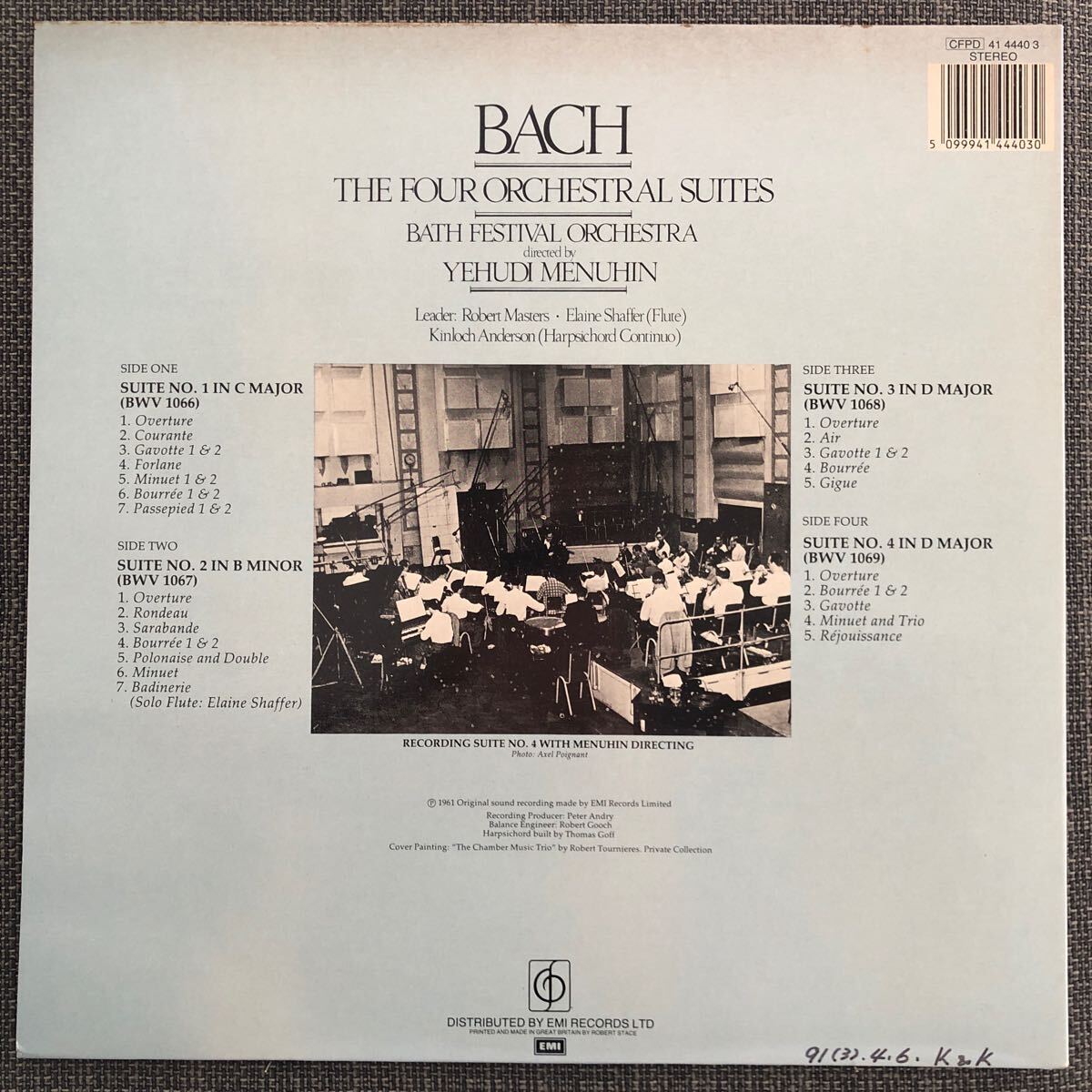 LPレコード　BACH THE FOUR ORCHESTRAL SUITES CFPD-41-4440-3 2枚組　海外版　レトロ　ヴィンテージ_画像2