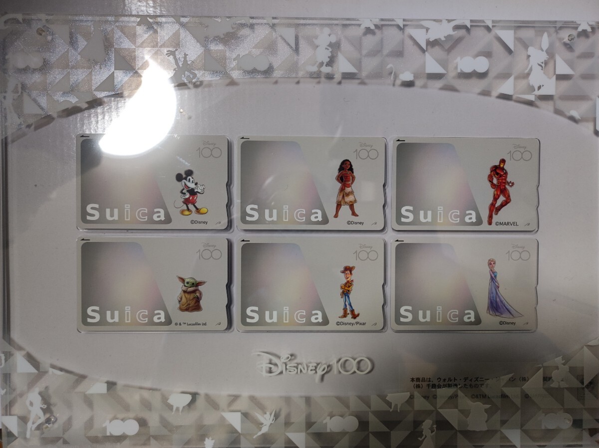 送料込み即決：Disney100 アクリルフレーム付きディズニー記念Suica6枚セット(新品未開封)の画像2