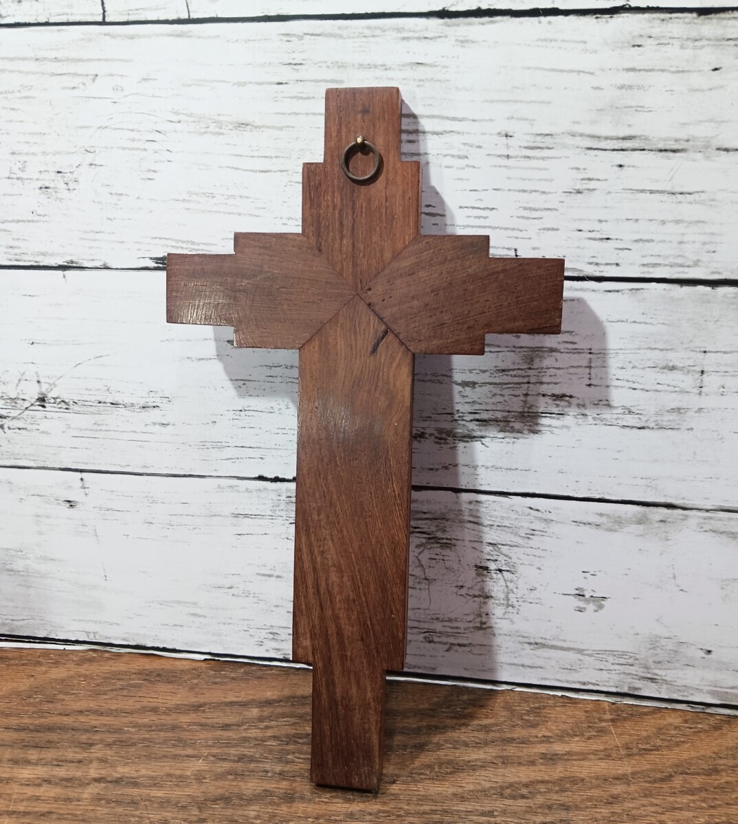 フランスアンティーク 十字架 キリスト クロス 壁掛け 木製 教会 フレンチ インテリア オブジェ ブロカント の画像5