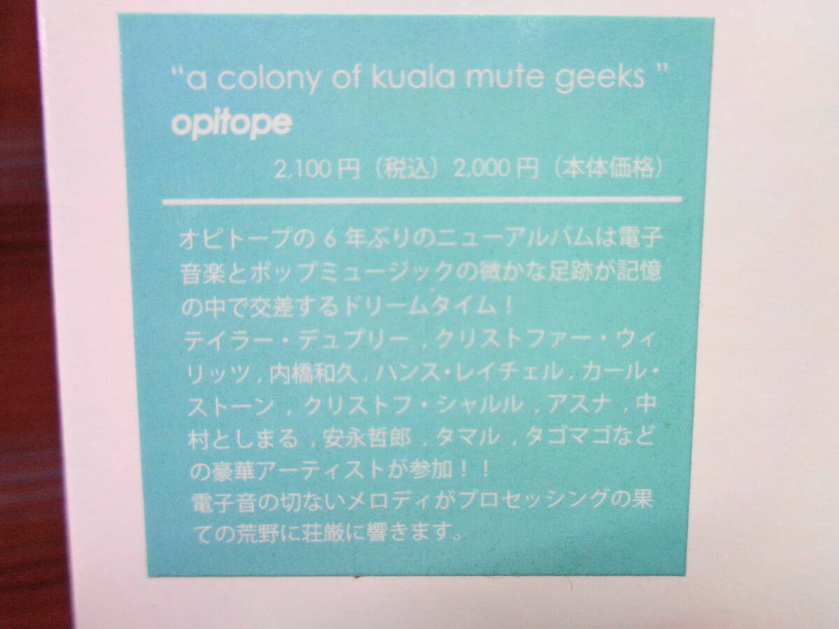 A#3649*◆CD◆ OPITOPE a colony of kuala mute geeks 伊達伯欣 畠山地平 オピトープ アンビエント White Paddy Mountain WPMC-002_画像3