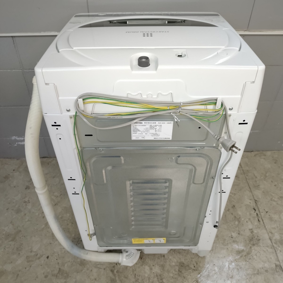 TOSHIBA 東芝 電気洗濯機 AW-6G9 動作確認済み 6.0kg メンテナンス済み 洗濯機 ホワイト 引き取り可能 2020年製_画像3