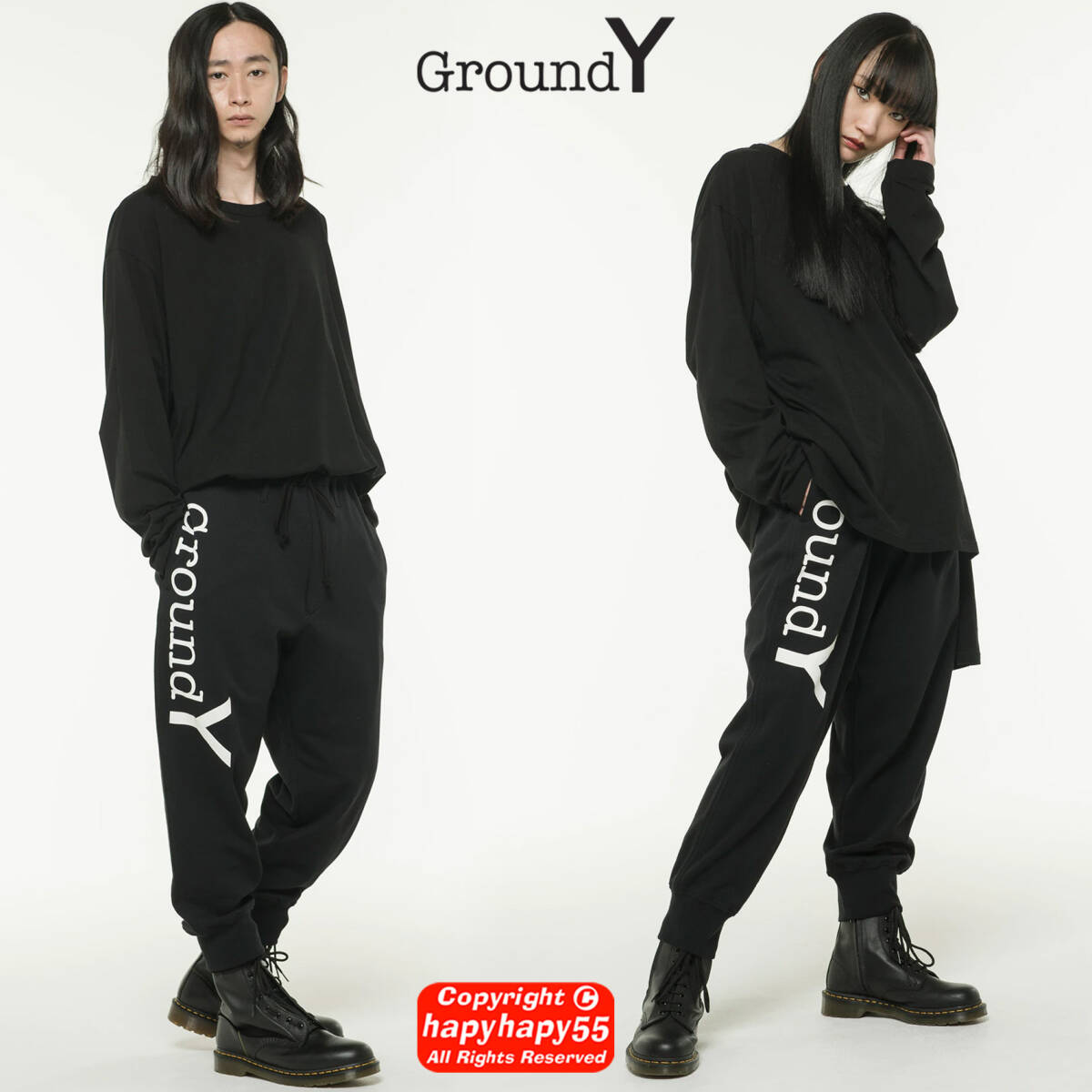 ■Ground Y グラフィックプリント スウェットパンツ◆ワイド サルエル Yohji Yamamoto ヨウジヤマモト Y-3 S'yte ワイズ Y's ユニセックス_画像10