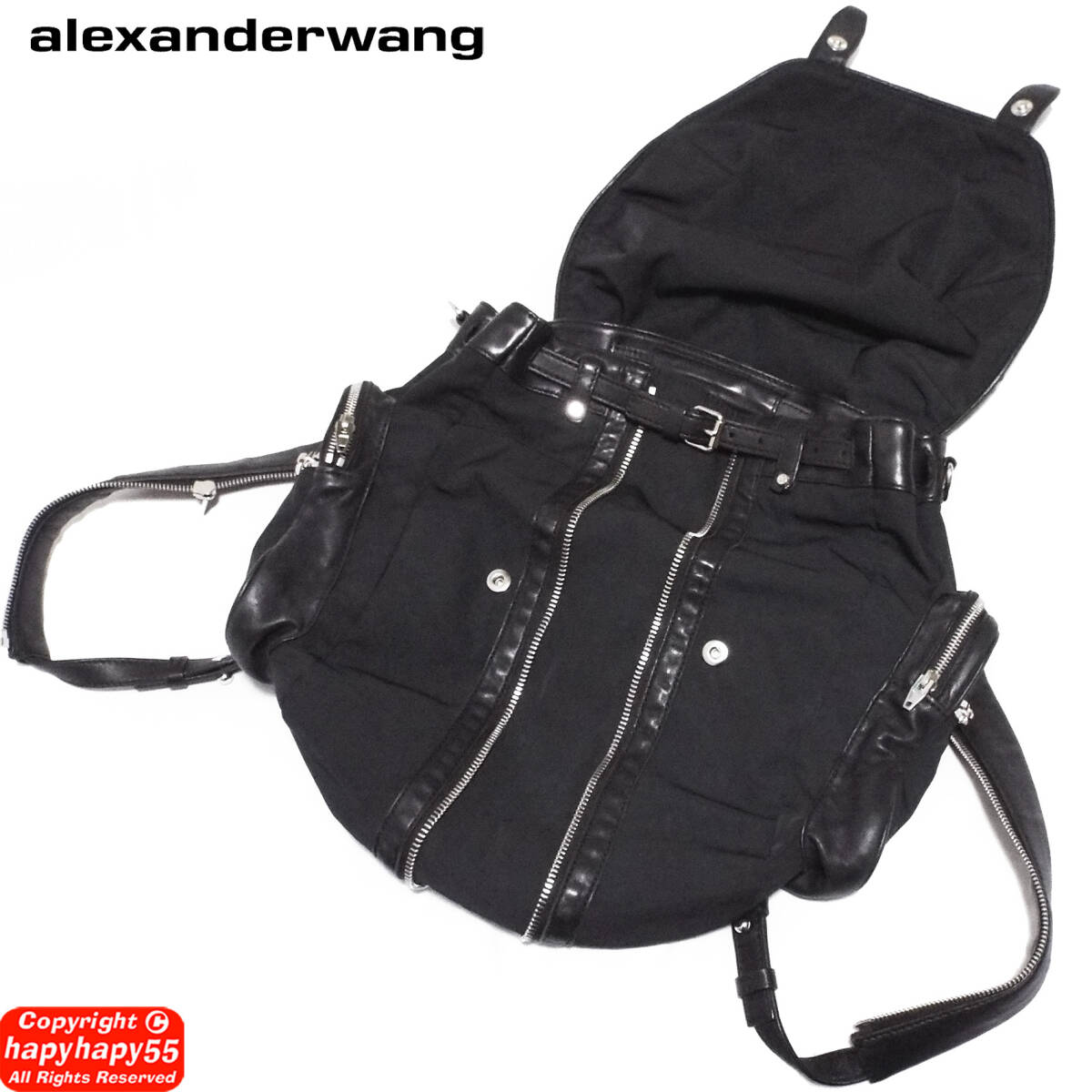 定価13万■Alexander Wang 3way多機能バッグ ナイロンｘ羊革◆レザー リュック ショルダー 斜めがけ COMME des GARCONS コムデギャルソン_画像6